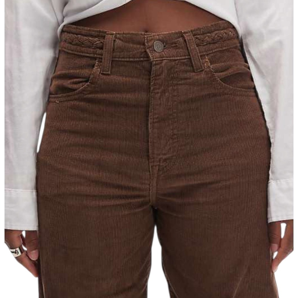 Levi's Women's Ribcage Wide Leg Corduroy Jeans 29 Braided Western Rodeo Hippie